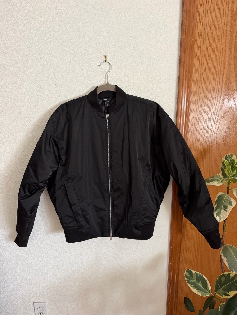 Athleta Black Bomber Jacket